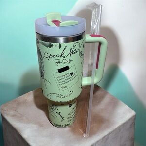 Taylor Swift Inspired 40oz Tumbler with Handle | Eras Tour Merch | Mint Green
